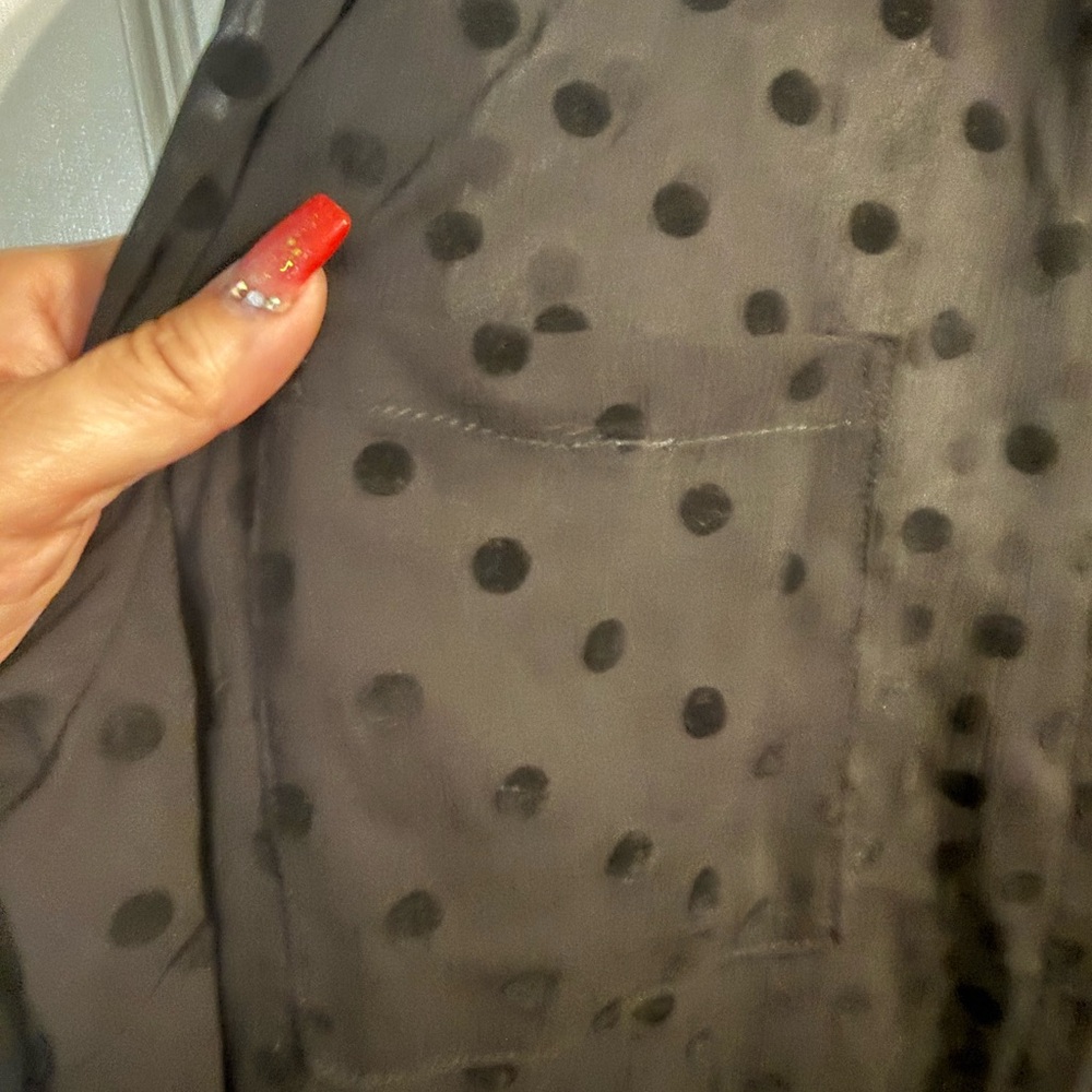 Torrid Black Sheer Polka Dot Blouse - Picture 5 of 6